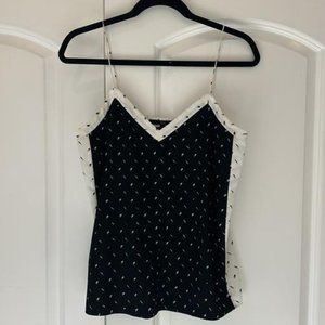 Tibi Black & White Spaghetti Strap Top